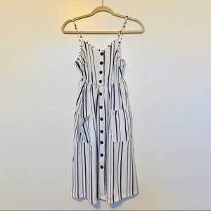 Super Cute Stripe Casual Midi Dress